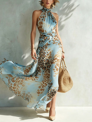 Desirée | Glamouröses Maxikleid mit Animal-Print