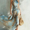 Desirée | Glamouröses Maxikleid mit Animal-Print