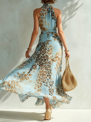 Desirée | Glamouröses Maxikleid mit Animal-Print