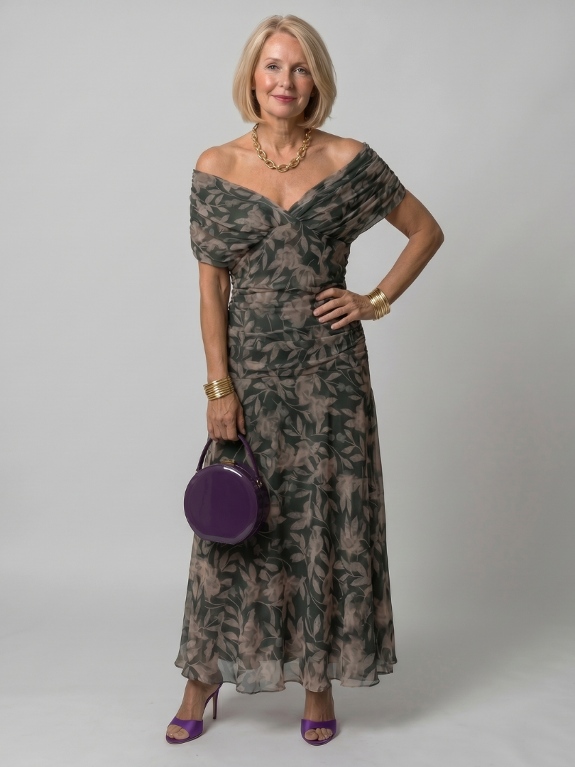 Calen | Elegantes Off-Shoulder-Midikleid
