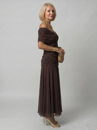 Calen | Elegantes Off-Shoulder-Midikleid
