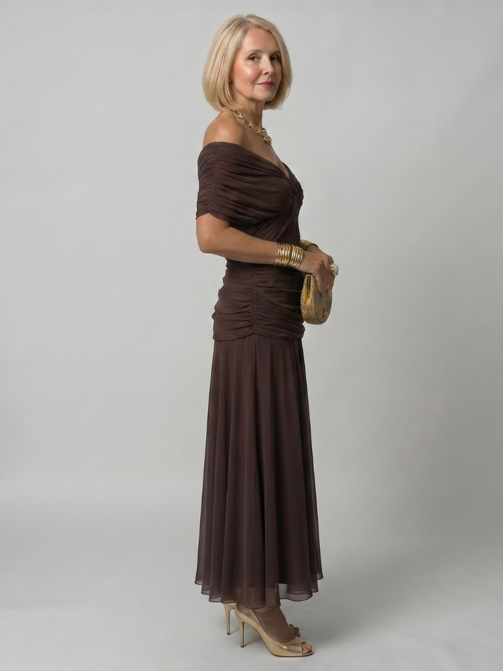 Calen | Elegantes Off-Shoulder-Midikleid