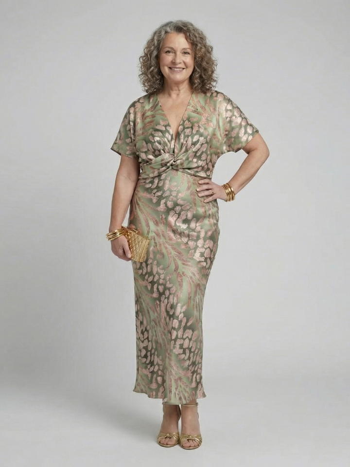 Coralie | Midikleid mit abstraktem Print