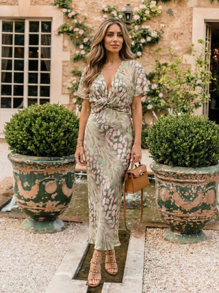 Coralie | Midikleid mit abstraktem Print