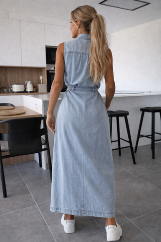 Haus Albrecht – Johanna Denim-Maxikleid