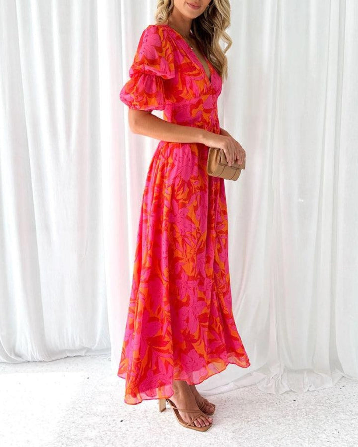 Haus Albrecht – Luisa Maxikleid mit Puffärmeln