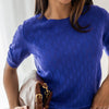 Haus Albrecht Merino-Pullover mit Herzdetail – Blue Iris