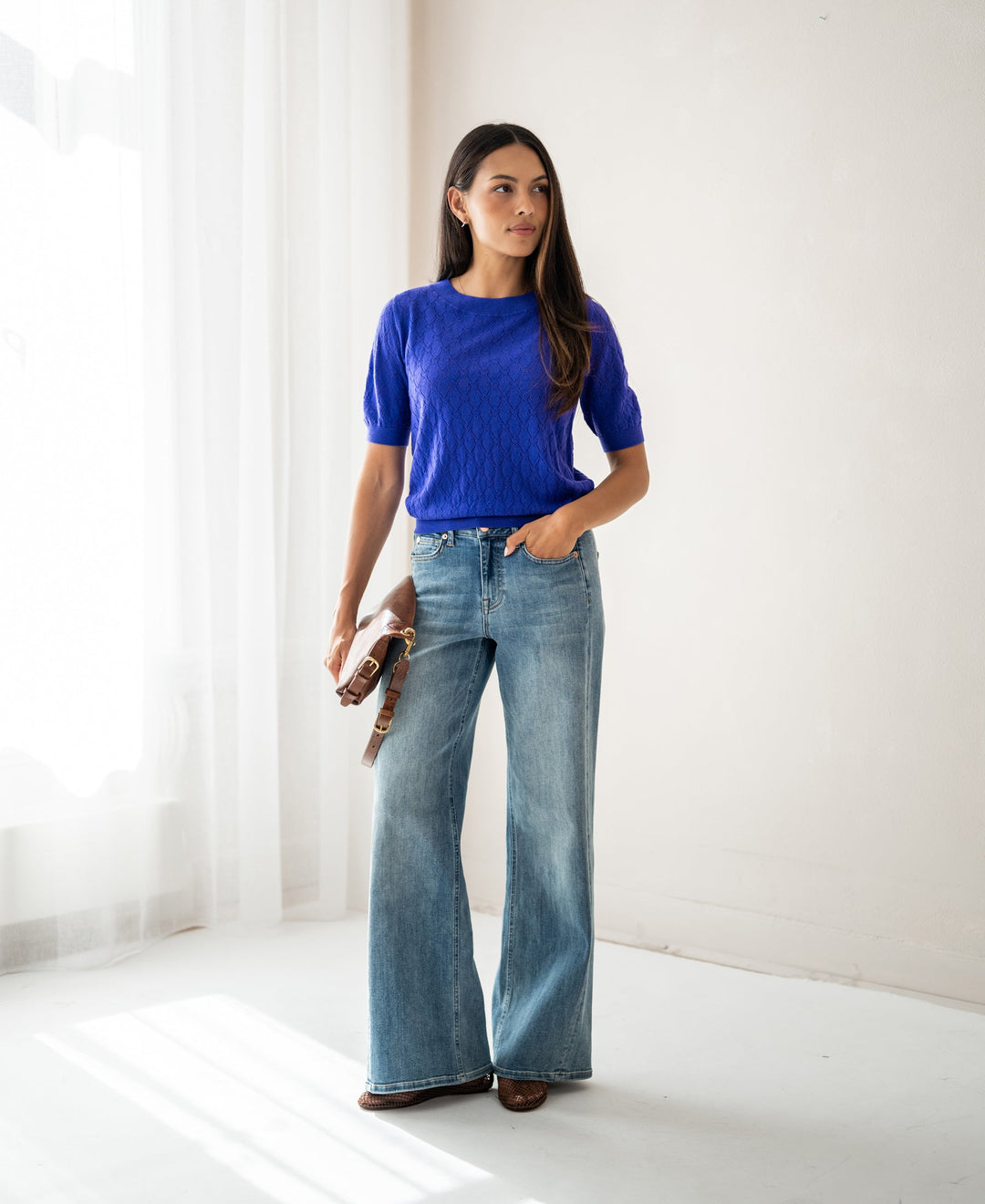 Herzchen-Muster Pullover LE BATTANT in Blau-Iris