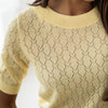 Herzchenmuster Pullover in Sanftem Gelb von LE BATTANT