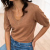 Chai Tea V-Neck Sweater by LA DIAZ