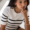ESISA Ivory & Black Breton Sweater