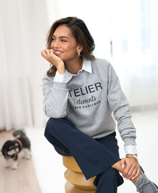 LA HARPER Light Gray Sweater ATELIER