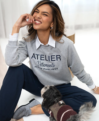 LA HARPER Light Gray Sweater ATELIER