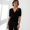 Schwarzes Tencel-Seiden-Polo LE JASMIN