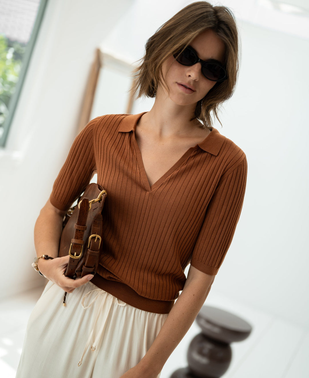 Tencel Silk Polo LE JASMIN Havana