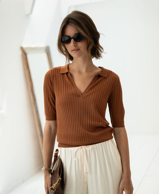 Tencel Silk Polo LE JASMIN Havana