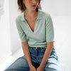 Tencel Silk Polo LE JASMIN in Misty Green