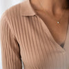 Haus Albrecht – Josephine Tencel-Seiden-Poloshirt Sand