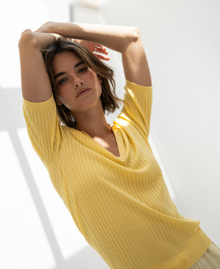 Tencel Silk Polo Shirt LE JASMIN in Yellow