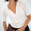 Tencel Silk Polo Shirt LE JASMIN White
