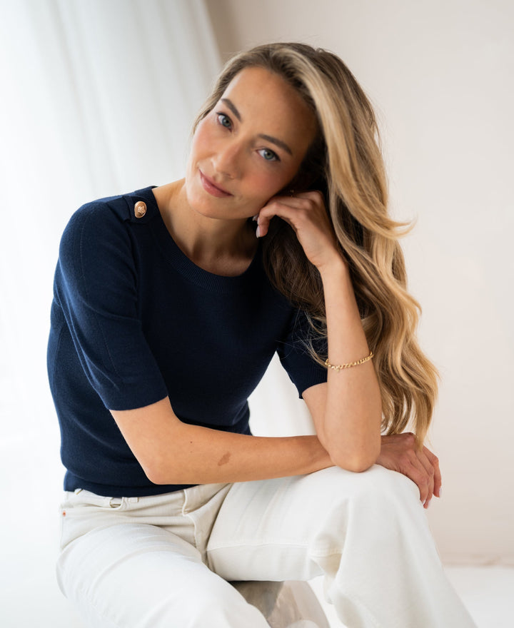 LE MAJOR Dark Blue Merino Pullover
