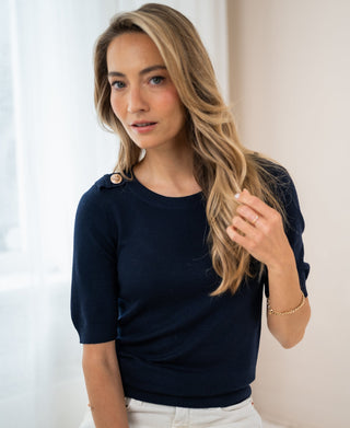 LE MAJOR Dark Blue Merino Pullover