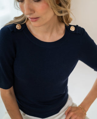 LE MAJOR Dark Blue Merino Pullover