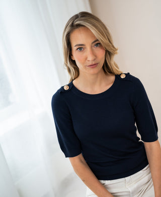 LE MAJOR Dark Blue Merino Pullover