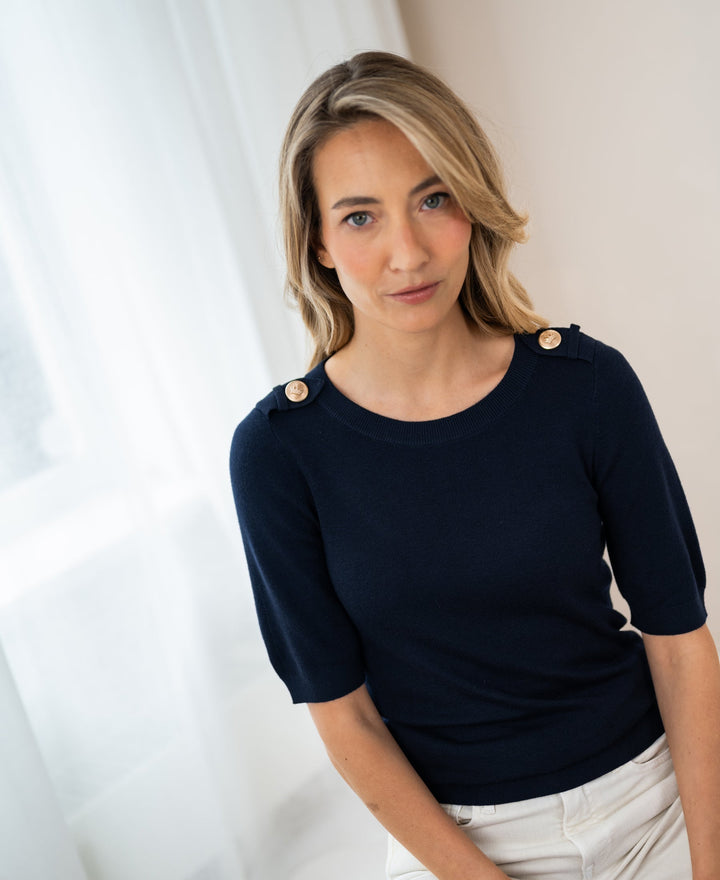 LE MAJOR Dark Blue Merino Pullover