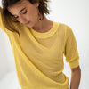 LE NANCY Mesh Pullover mit Seide in Zitronenpressé