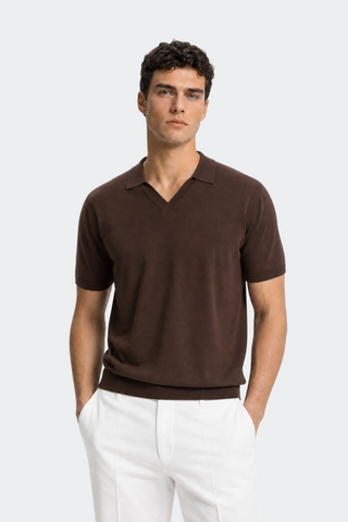 Haus Albrecht – Moritz Poloshirt mit offenem Kragen