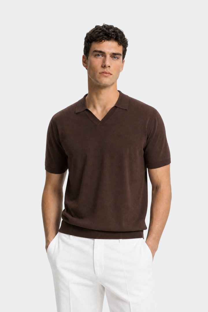 Haus Albrecht – Moritz Poloshirt mit offenem Kragen