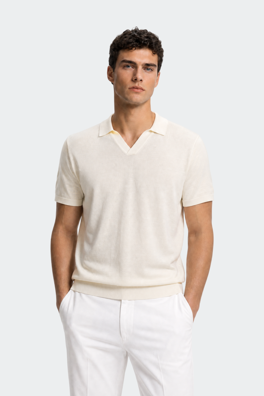 Haus Albrecht – Moritz Poloshirt mit offenem Kragen