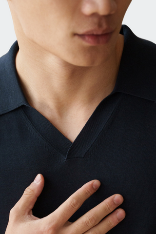 Haus Albrecht – Moritz Poloshirt mit offenem Kragen