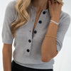 LA PANTIN Merino Wool Polo in Silver Gray