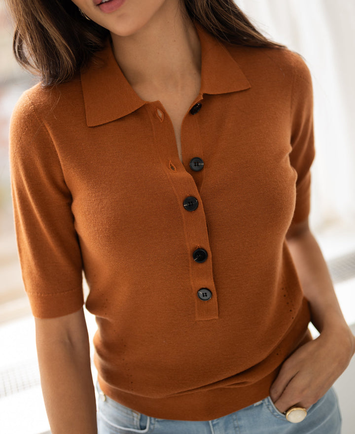 LA PANTIN Terra Merino Wool Polo