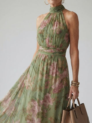 Naomi | Fließendes Neckholder-Maxikleid