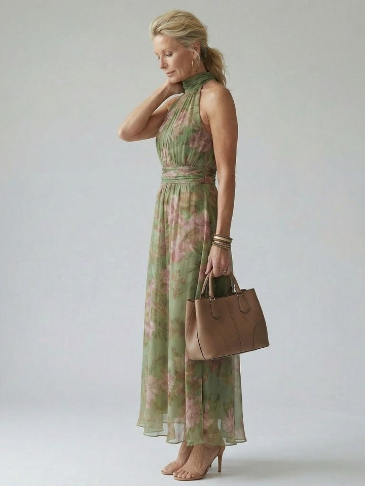 Naomi | Fließendes Neckholder-Maxikleid
