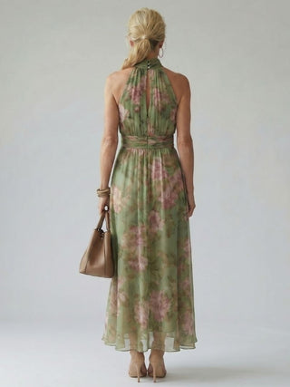 Naomi | Fließendes Neckholder-Maxikleid