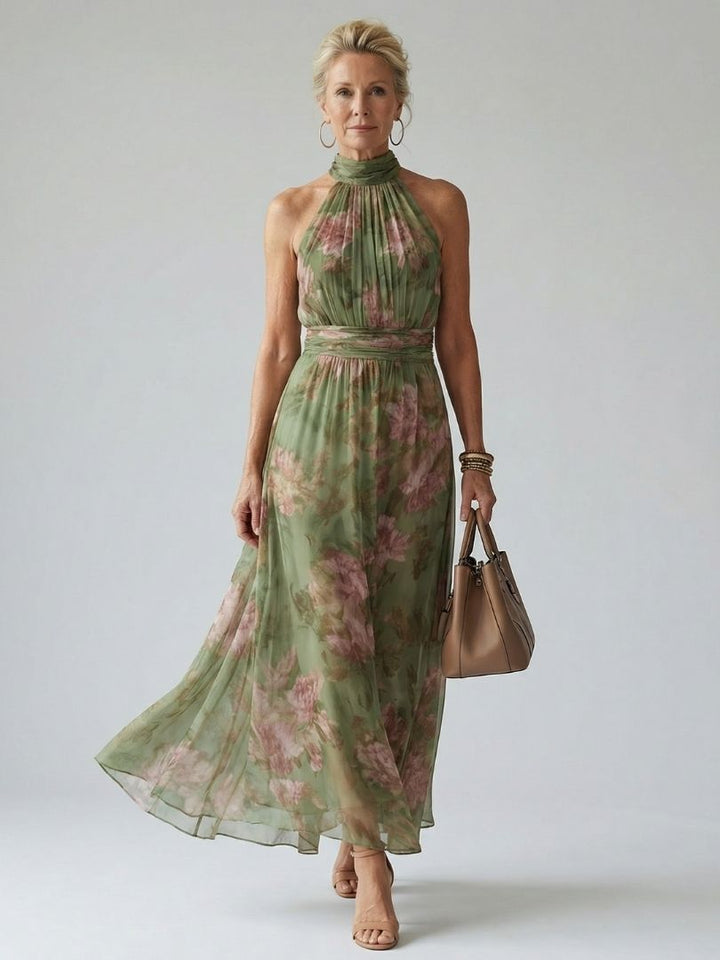 Naomi | Fließendes Neckholder-Maxikleid