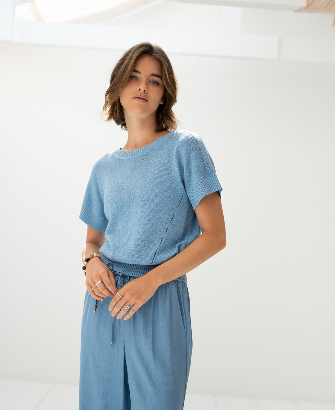 Haus Albrecht – Carlotta Leinen-Sommerpullover Hellblau