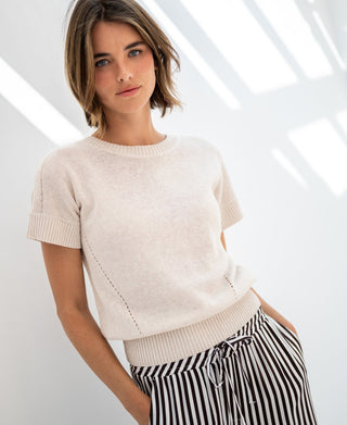 Haus Albrecht – Helena Leinen-Sommerpullover Sand