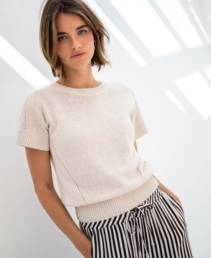 Haus Albrecht – Helena Leinen-Sommerpullover Sand