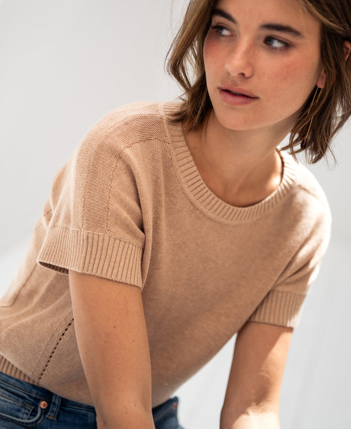 Haus Albrecht – Charlotte Leinen-Sommerpullover Camel