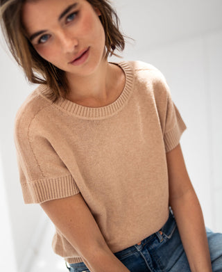 Haus Albrecht – Charlotte Leinen-Sommerpullover Camel