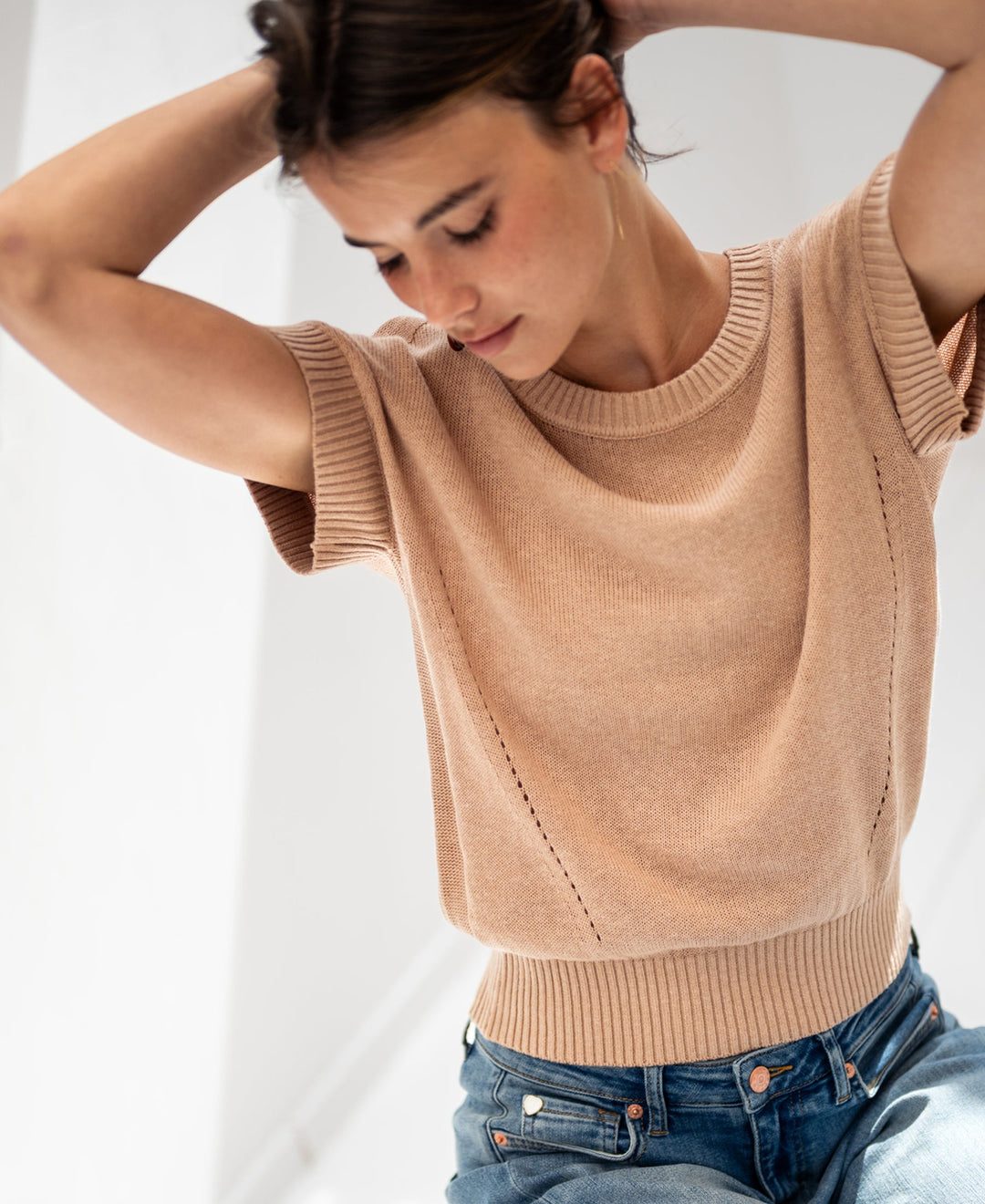 Haus Albrecht – Charlotte Leinen-Sommerpullover Camel