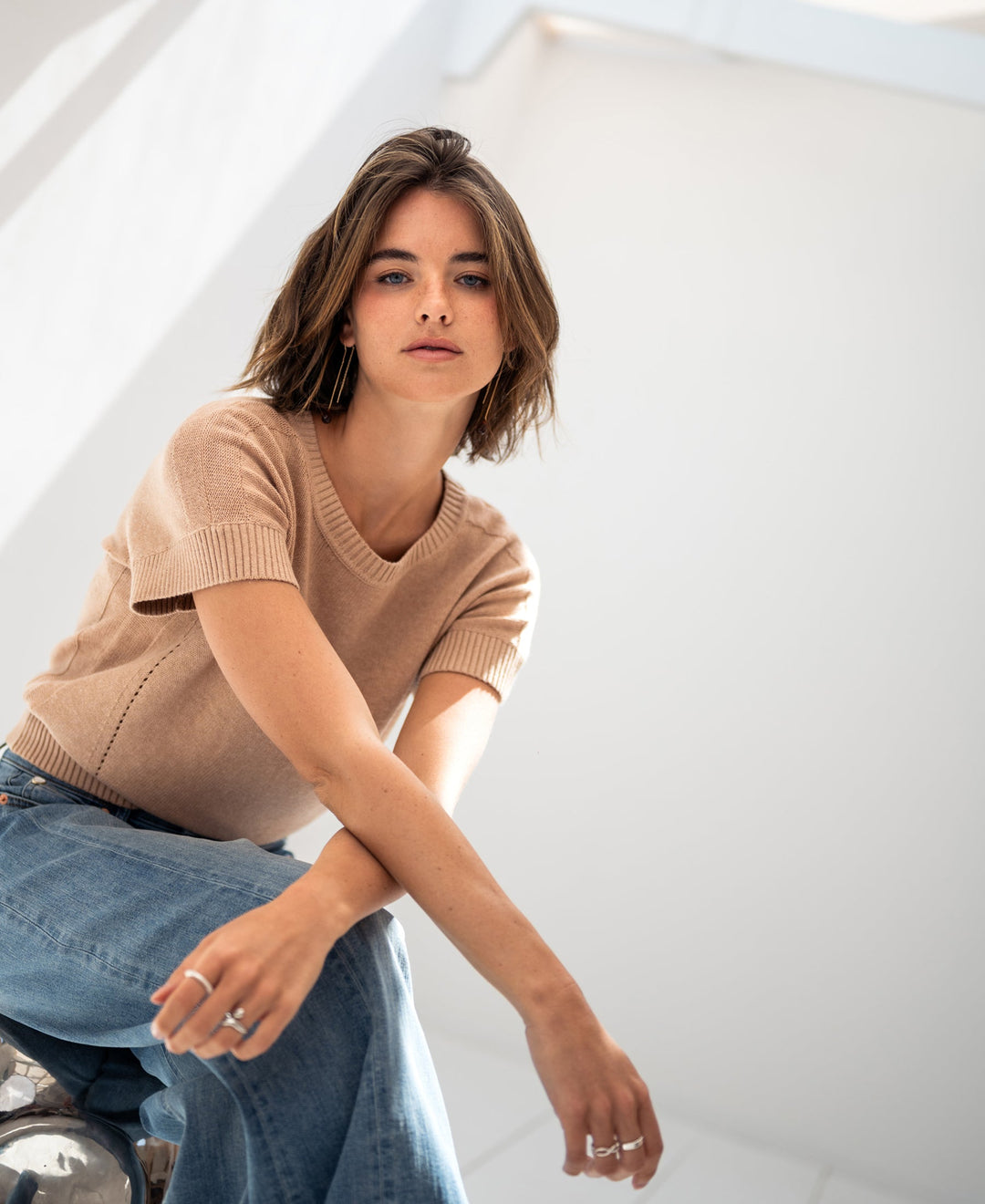 Haus Albrecht – Charlotte Leinen-Sommerpullover Camel
