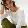Tencel Silk Boot-Cut Sweater LA TULIPE White